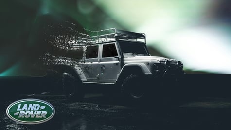 land rover logo car disintegrating