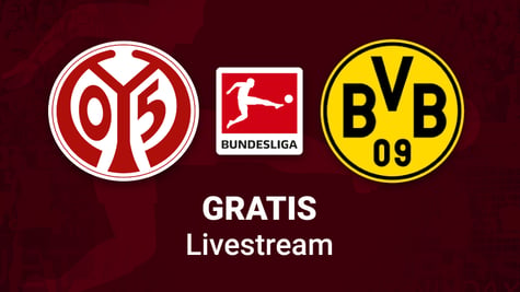 Screenshot Mainz vs. Borussia Dortmund Team Logos for Bundesliga Stream