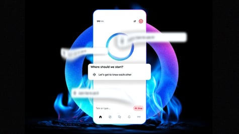 Meta AI chatbot with blurred text lines
