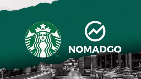 The Starbucks and nomadgo ai logos.