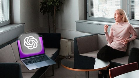 A therapist using ChatGPT in a session.