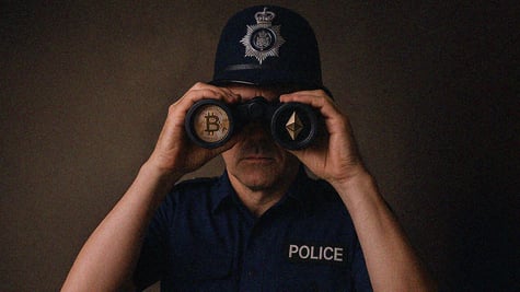 UK-police-looking-through-binoculars-and-in-the-lenses-add-crypto-coins