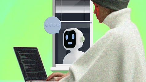 A person working remotely