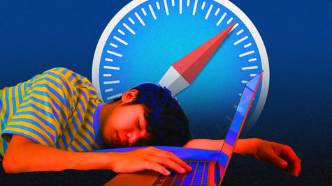 Person bored of browsing