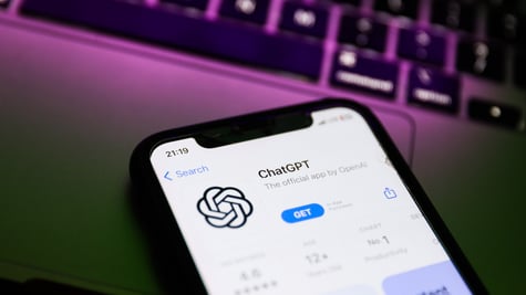 A smarphone with ChatGPT app open