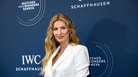 Brazilian supermodel Gisele Bundchen smiling at the camera