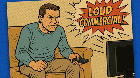 Loud commercial on TV