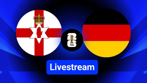 Nordirland, Deutschland, Länderflaggen rund, blauer Hintergrund