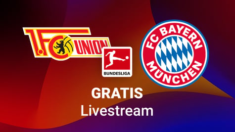 Union Berlin vs. FC Bayern München, Team Logos, Bundesliga Logo, bunter Hintergrund