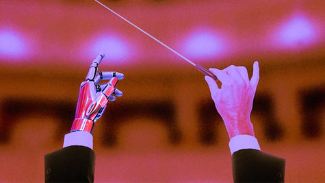 A conductor with a robot hand