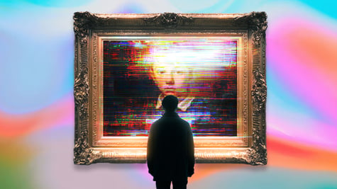 A person looking at an AI-generated image