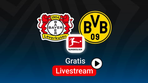 Bayer 04 vs. BVB, Team Logos, Bundesliga Stream, Lila Hintergund