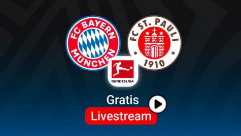 FCB vs. St. Pauli, Team Logos, Bundesliga Stream, Lila Hintergund