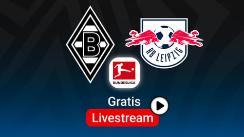 Gladbach vs. RBL, Team Logos, Bundesliga Stream, Lila Hintergund