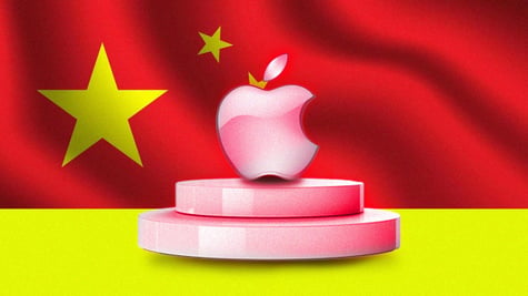 Apple logo chinese flag