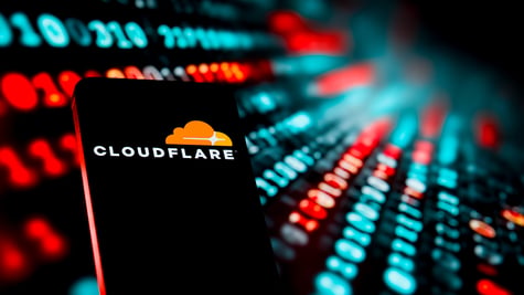 Cloudfare logo binary code