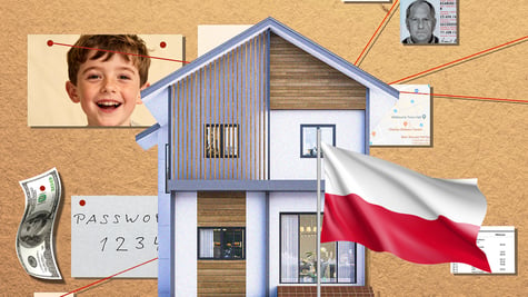 white house, kid, polish flag, ID card, password note