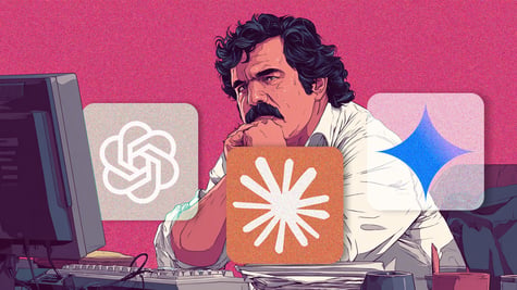 Escovar with logos of ChatGPT, Claude, Gemini