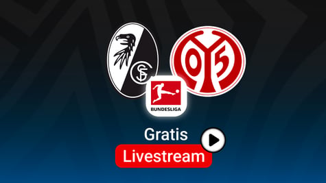 Freiburg vs. Mainz, Team Logos, Bundesliga Stream, Lila Hintergund