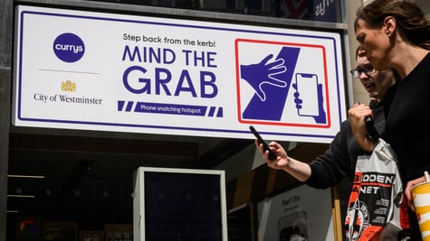Sign about phone theft
