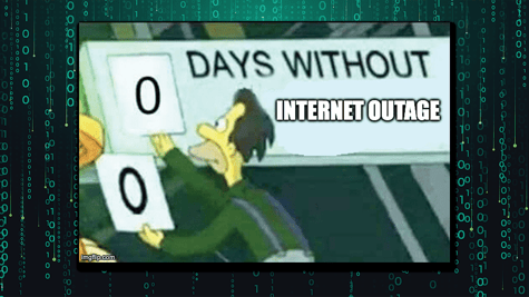 Zero days without the outage lenny from simpsons holding a sign