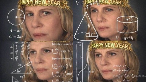 Math lady celebrates New Years