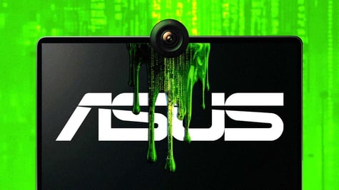 Asus laptop camera leaking in green background