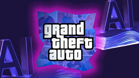 Grand Theft Auto logo and letters AI behind it