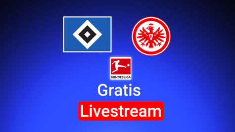 Hamburg gegen Frankfurt, Team Logos, Bundesliga Logo, blauer Hintergrund