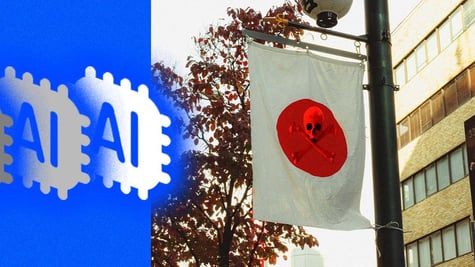 A pirates flag next to an AI logo.