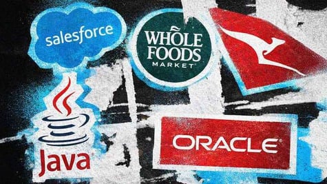 Salesforce, oracle, whole sales, java logos
