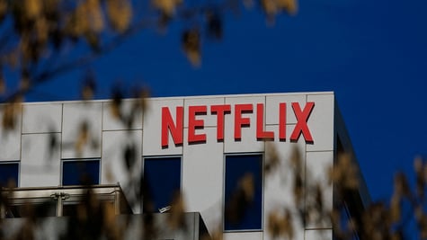 Netflix logo on a building