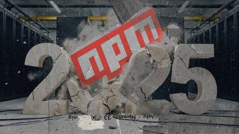 npm logo breaking the number 2025