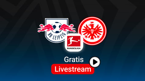 Leipzig vs. Frankfurt, Team Logos, blauer Hintergund