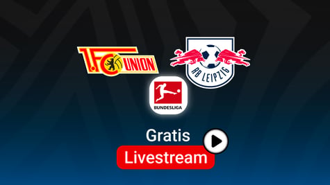 Union Berlin vs. RB Leipzig, Team Logos, Bundesliga Logo, blauer Hintergrund