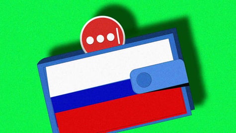 wallet with russian flag