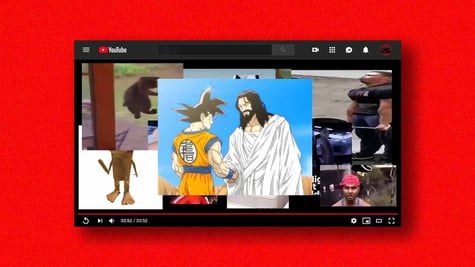 Son Goku and Jesus shaking hands