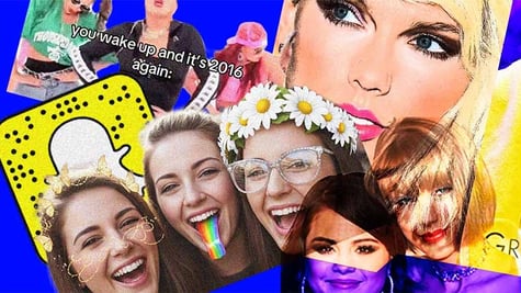 Snapchat logo, old photos from 2016