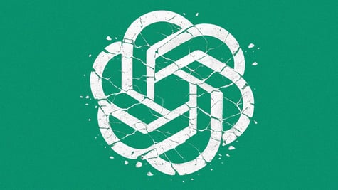 A big ChatGPT logo on a green background
