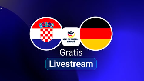 Croatia vs Germany Handball, blauer Hintergund
