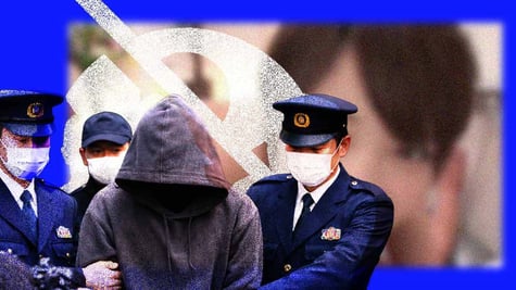 Japanese police arresting a criminal for deepfaking porn pics of celebrities.