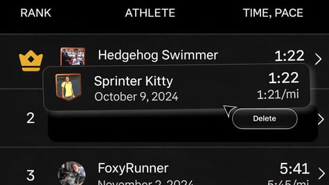 Strava deletes forged times