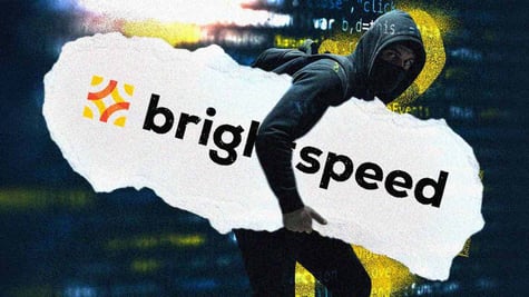 Hacker taking Brightspeed logo