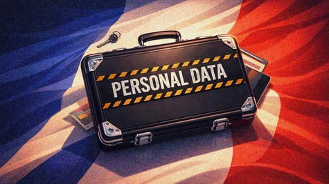 france flag suitcase personal data