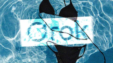 Grok logo and a bikini