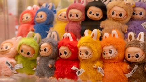 Labubu dolls on sale in Pop Mart store in London