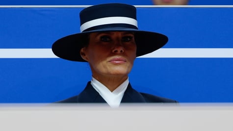 Melania Trump looks on during during inauguration in Washington