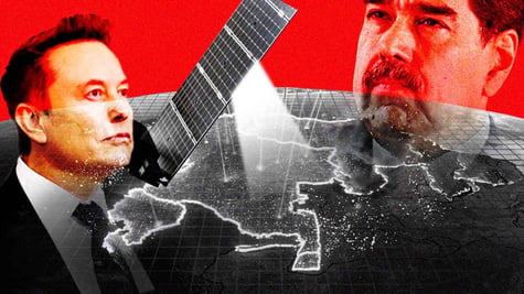 Elon Musk, Nicolas Maduro, and Starlink satellite