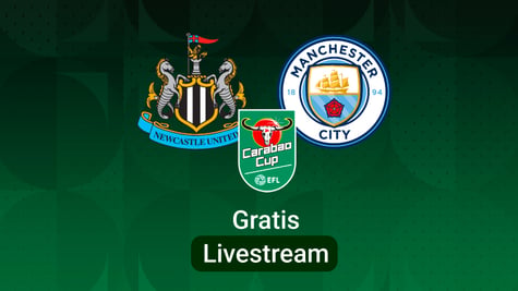 Newcastle and Man City, Team Logos, EFL Cup Stream