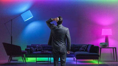 Person in a room with lights on by Alexa